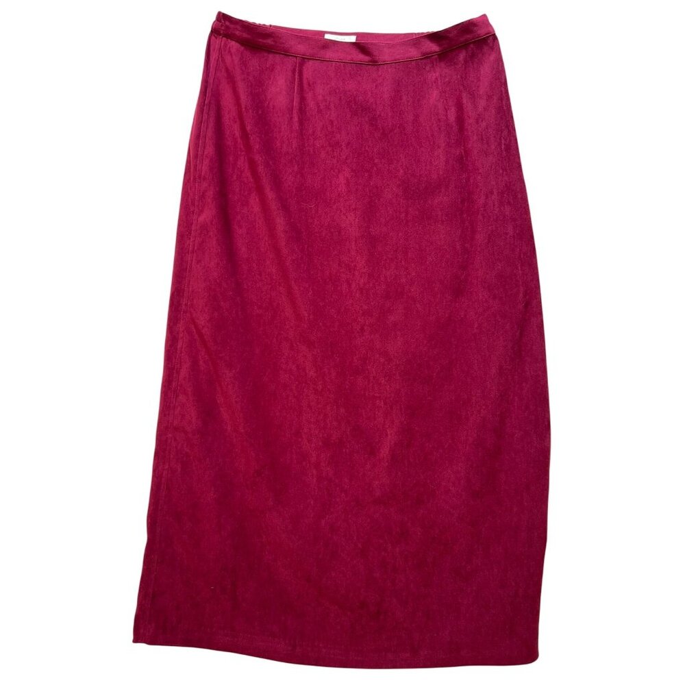 Christopher & Banks Womens Straight Midi Pencil Skirt 12 Red Stretch  Size Zip